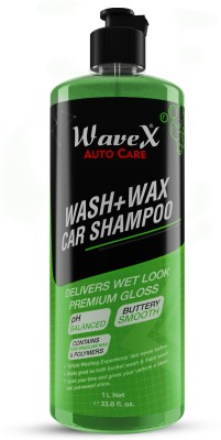 Wavex Wash and Wax Car Shampoo 1 LTR Gives Wet Look Shine, pH Neutral - Leaves No Water Spots Car Washing Liquid(1000 ml)