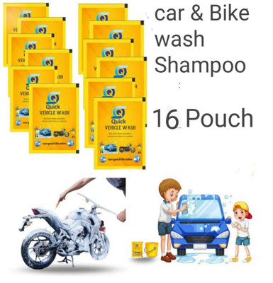 Quickliquid vehicle washing liquid shampoo pack of 16 Car Washing Liquid(320 ml)