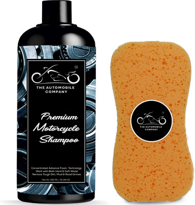 THE AUTOMOBILE COMPANY Bike Wash Shampoo 300 ML & 1Shampoo Sponge – Foamy Wash with Easy Scrub Support Car Washing Liquid(300 ml)