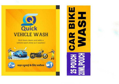 Quickliquid vehicle wash 25 pouch Car Washing Liquid(20 ml)