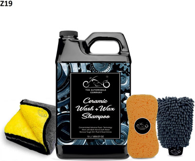 THE AUTOMOBILE COMPANY Ceramic Bike Shampoo 5Litre with Cloth,Sponge and Glove for Complete Cleaning Car Washing Liquid(5000 ml)