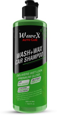 Wavex Wash and Wax Car Shampoo 500ml Gives Wet Look Shine,Buttery Smooth Feel, pH Neutral - Leaves no Water Spots Car Washing Liquid(500 ml)