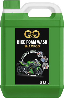 QANDQLIFESYLE bike wash liquid 5ltr Concentrate for Thick Suds & Enhanced Gloss Car Washing Liquid(5000 ml)