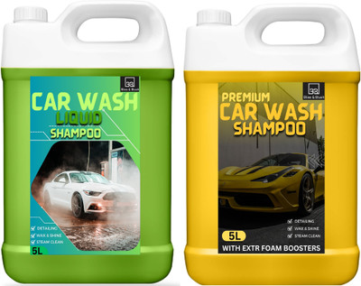 BLISS & BLUSH Car Washing Liquid Organic&Plant Base&Power Full Cleaning Power(5L Lemon&Neem5L) Car Washing Liquid(10000 ml)