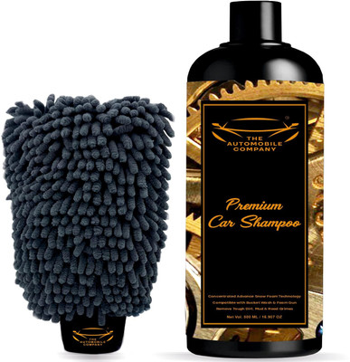 THE AUTOMOBILE COMPANY Thick Foaming Car Wash Shampoo With Microfiber Ultra Soft Washing Glove Car Washing Liquid(500 ml)
