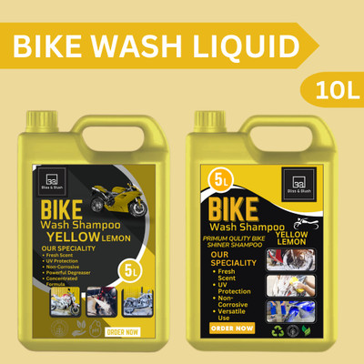 BLISS & BLUSH Bike Wash Liquid 10Ltr Bubble wash Snow Car Foam Shampoo Combo Pack Car Washing Liquid(10000 ml)