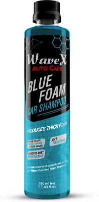 Wavex Colour Foam Car Shampoo 350 ml | Produces Thick Blue Colour Foam Car Washing Liquid(350 ml)