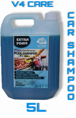 V4 CARE Car Wash Shampoo Concentrate - Shine Enhancing & Honey Thick Formula pH Neutral Car Washing Liquid(5000 ml)