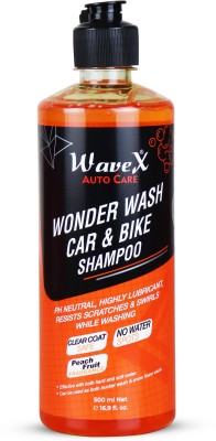 Wavex Wonder Wash Car Shampoo (500ml) pH Neutral Formula - Honey Thick, Luxurious Suds That Always Rinses Clean - Ultra Slick Formula That Wont Scratch or Leave Water Spots, Peach Fruit Fragrance Car Washing Liquid(500 ml)