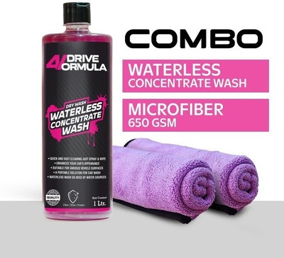 AUTO PICKUP Dry Waterless Car Wash & 40X40cm Microfiber Cloth Combo for Car & Dashboard Car Washing Liquid(1000 ml)