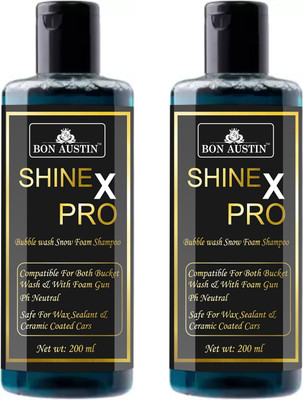 Bon Austin Shine X Pro Bubble Wash Snow Foam Car Shampoo (2x200ml) Car Washing Liquid(400 ml)