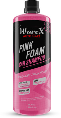 Wavex Colour Foam Car Shampoo 1ltr | Produces Thick Pink Colour Foam Car Washing Liquid(1000 ml)
