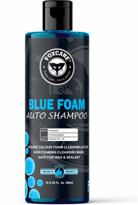 FOXCARE Blue Colour Foam Car Shampoo | Produces Thick Blue Colour Foam - 500ml Car Washing Liquid(500 ml)
