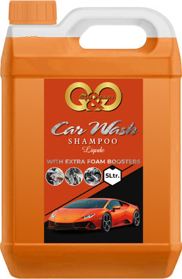 QANDQLIFESYLE car wash liquid 5ltr with Super Suds | Car Washing Shampoo with Peach Fragrance Car Washing Liquid(5000 ml)