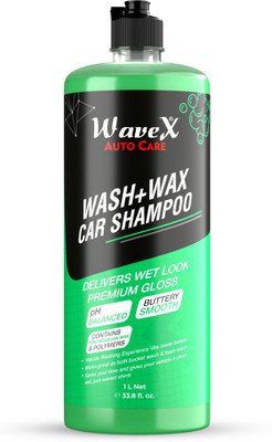 Wavex Wash and Wax Car Shampoo 1 LTR Gives Wet Look Shine, pH Neutral - Leaves No Water Spots Car Washing Liquid(1000 ml)