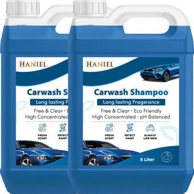 HANIEL Shampo ,PH Neutral Formula For Spot Free Cleaning With Extra Foam Booster(Blue) Car Washing Liquid(10000 ml)