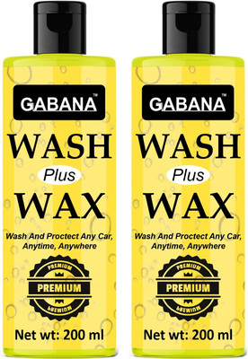 GABANA Premium Quality Wash & Wax Wash & Protect Car Anytime (2x200ml) Car Washing Liquid(400 ml)