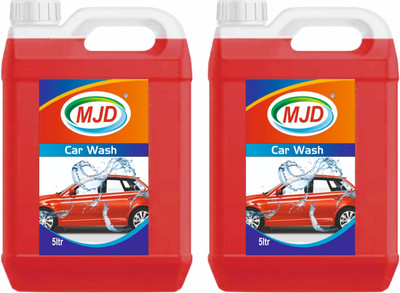 MJD High Foaming Car Wash Shampoo With Added Silicones For Spot Cleaning Red 10 Ltr Car Washing Liquid(10000 ml)