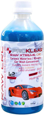ProKlear RAW Xtreme CRC SIO2 Hybrid Ceramic Waterless Wash Concentrate makes 100 liters Car Washing Liquid(500 ml)