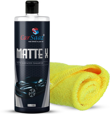 Carsaaz Matte X Bike and Car Shampoo 1L with Microfiber Cloth 380 GSM for Matte Painted Car Washing Liquid(1000 ml)