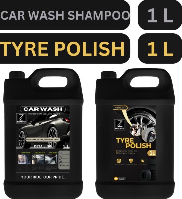 ZIVANTIX Car Wash Shampoo 1L And Car Tyre Polish 1L With Best Quality & Premium Liquid Car Washing Liquid(2000 ml)