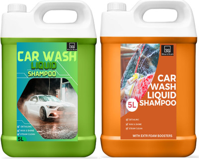 BLISS & BLUSH Car Washing Liquid Organic&Plant Base&PowerFull Cleaning Power(5L Orange&Neem5L) Car Washing Liquid(10000 ml)