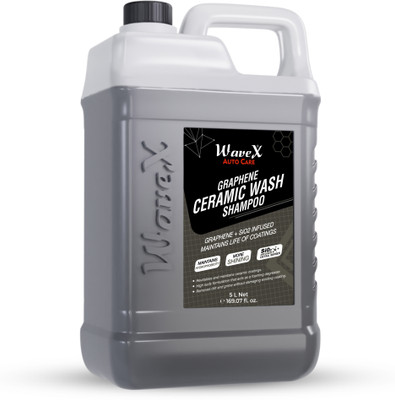 Wavex Ceramic Wash Car Shampoo 5 ltr | Graphene + SiO2 Infused Shampoo Car Washing Liquid(5000 ml)
