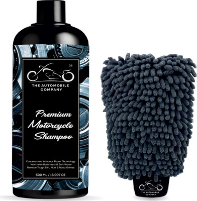 THE AUTOMOBILE COMPANY Bike Wash Shampoo 500 ML & 1Shampoo Glove – Advanced Combo for Deep Cleaning Car Washing Liquid(500 ml)