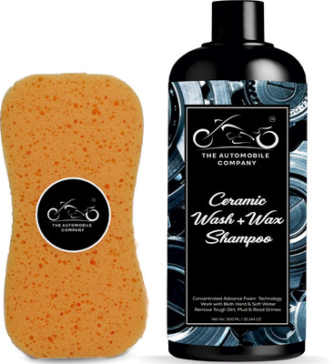 THE AUTOMOBILE COMPANY Ceramic Bike Wash 300ML with Shampoo Sponge for Deep Cleaning and Rich Action Car Washing Liquid(300 ml)