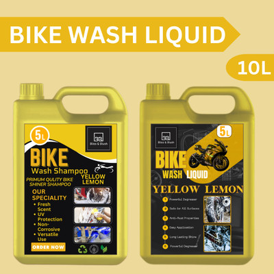 BLISS & BLUSH Bike Wash Liquid 10Ltr Bubble wash Snow Car Foam Shampoo Combo Car Washing Liquid(10000 ml)
