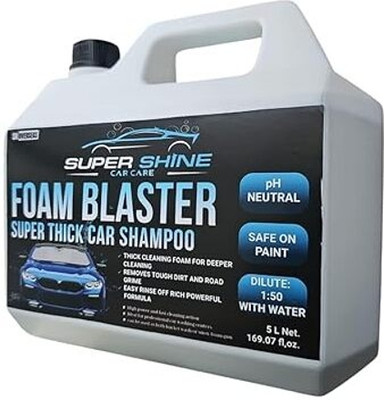 super shine car care Foam Wash Car Shampoo Concentrate, 5 Litres, Snow White Foam (PACK OF 2) Car Washing Liquid(10000 ml)