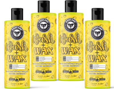 FOXCARE WASH + WAX - AUTO WASH SHAMPOO pack of 4( 500ml each ) Car Washing Liquid(2000 ml)