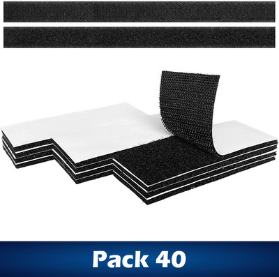 Wild Accessories Adhesive Hook & Loop Strips, Sticky Back Fasteners for Mounting, Hanging Items. Stick-on Velcro(Black)