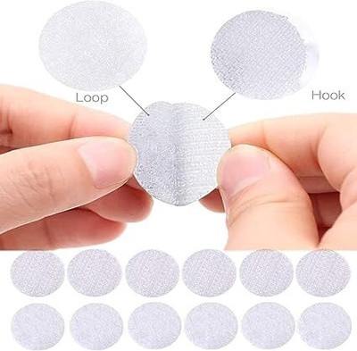 Little Twinkles self adhesive velcro Hook and Loop Dot Fasteners 250 sets ,16 mm Stick-on Velcro(White)