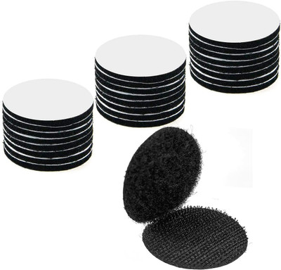 GOPINATH AUTOLINK 20PC Sticky Back Hook Loop Dots,Double Sided Gripper Pad Mounting Tape Stick-on Velcro(Black)