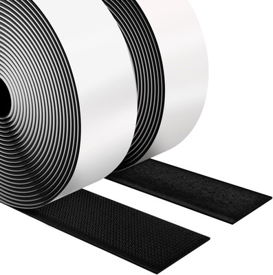 Aryan Utsav Self-Adhesive Hook and Loop Tape Roll, Self Sticky Back Strong Gripping Stick-on Velcro(Black)