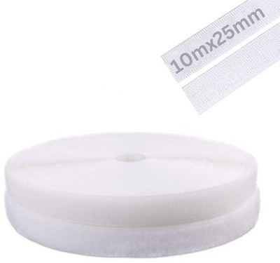 TurtleGrip NonAdhesive Hook & Loop Tape Fabric Fastener Interlocking Tape for Sewing Crafts Stick-on Velcro(White)