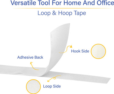Welpro 25MM 10MTR SELF ADHESIVE TAPE FOR SEWING CRAFT CLOTHES Sew-on Velcro(White)