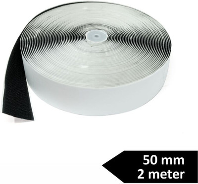 Ameo Nylon Self Adhesive Hook And Loop Tape Mounting Tape Sew-on Velcro(Black)