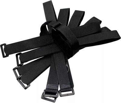 Amulakh 16pcs Cinch Straps Velcro Tape Cable Ties Resealable Velcro for Cable Stick-on Velcro(Black)