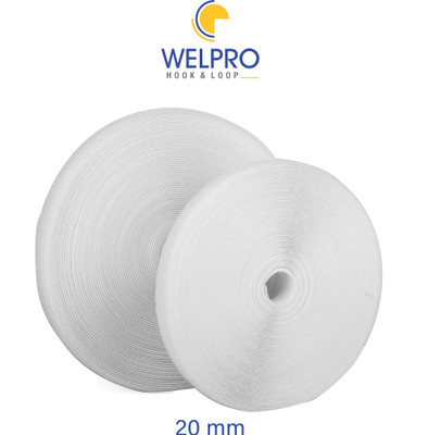 Welpro 20MM 2MTR NON ADHESIVE TAPE FOR SEWING CRAFT CLOTHES Sew-on Velcro(White)