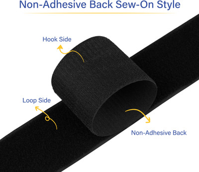 Welpro 100MM 5MTR NON ADHESIVE TAPE FOR SEWING CRAFT CLOTHES Sew-on Velcro(Black)