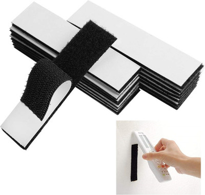 LAKSHMINARAYAN SALES Hook and Loop Strips with Adhesive 1x4 inch, Strong Back Fasten Mounting Tape Stick-on Velcro(Black)