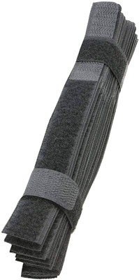 SYGA 10 Pcs Reusable Cable Tie Straps Cable Organizer 180mm X 20mm (Black) Stick-on Velcro(Black)