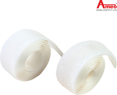 Ameo Nylon Hook And Loop Tape (20mm x 2 meter) |Fabric Fastener Interlocking Sew-on Velcro(White)