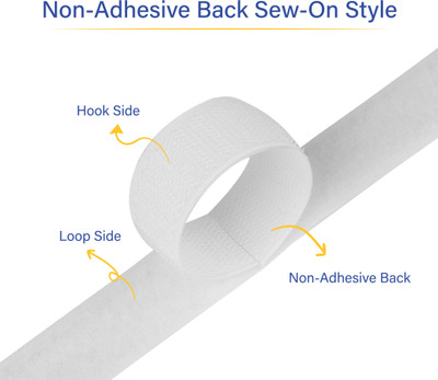 Welpro 25MM- 25meter non-adhesive hook and loop tape sewing, crafts Sew-on Velcro(White)