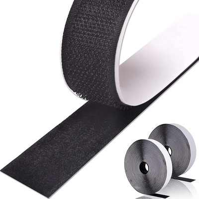 kridha hook loop tape 5m Stick-on Velcro(Black)