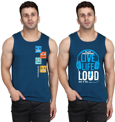 MINISTRY OF FRIENDS Printed Men Round Neck Dark Blue T-Shirt