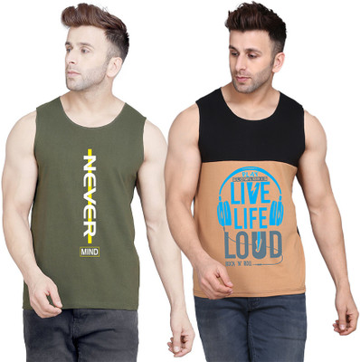 SLOWLORIS Printed Men Scoop Neck Multicolor T-Shirt