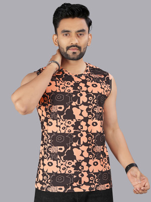 FTX Printed Men Round Neck Brown T-Shirt